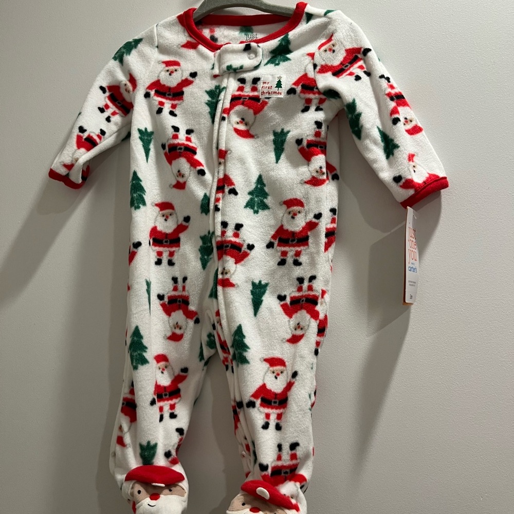 Carter's Red and White Santa Footie Pajama